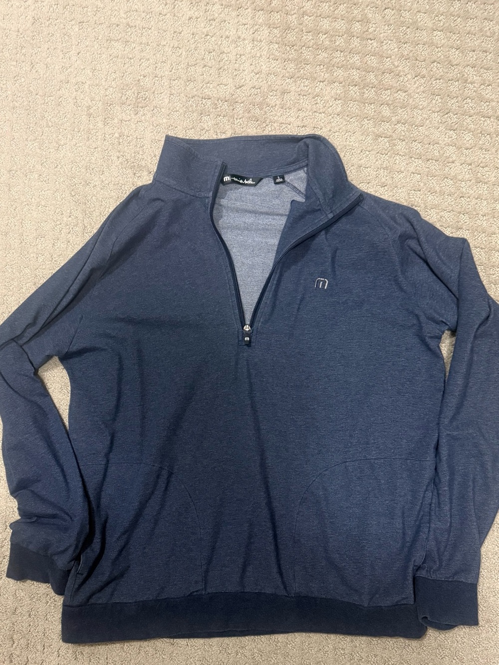 Men's Travis Matthew’s Navy Quarter-Zip Sweater